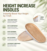 Rehausseurs de talon invisibles en gel de silicone de 1 pouce pour hommes et femmes, semelles rehausseuses pour baskets, bottes et chaussures habillées
