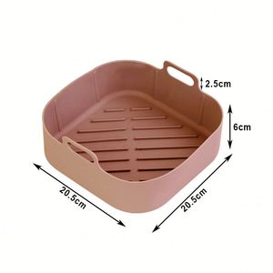 Cesta de silicona reutilizable para freidora de aire, apta para alimentos, rectangular, con circulación de aire para freidora de aire - Product Image 5