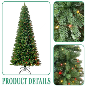 3ft-10ft Arbre <span class=keywords><strong>de</strong></span> Noël artificiel PE mixte PVC quatre couleurs alternées clignotant LED - Product Image 3