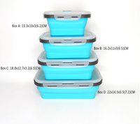 Accessoires de cuisine HYRI, rangement domestique, boîte à lunch pliable en silicone écologique carrée, ensemble de 4 pièces, contenants alimentaires modernes 3-6L