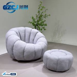 Canapé de salon coloré en forme de citrouille, design moderne, avec housse en lin – Vente en gros directe usine - Product Image 3