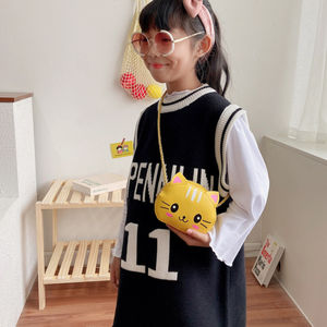 PU皮革幼儿园婴儿零钱包单肩包可爱卡通儿童小圆形斜挎包男孩女孩手提包 - Product Image 2