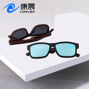 Lunettes de soleil en bois Conchen, monture carrée, UV400 polarisées, pour hommes, protection solaire, mode, voyage en plein air, W3074 - Product Image 2