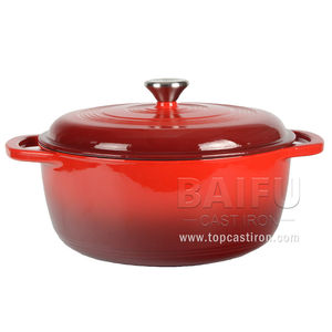 Utensilios de cocina de <span class=keywords><strong>Ron</strong></span> fundido, Horno Holandés de hierro fundido esmaltado rojo, 3 cuartos de galón, cazuela resistente de 6 cuartos de galón - Product Image 2