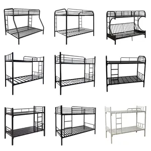 Wholesale Price Metal Bunk Bed Frame Knock Down Heavy Duty Double Metal Detachable Bunk Bed