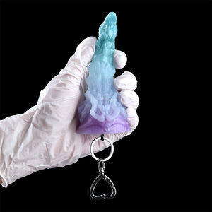 Colgante erótico YOCY, colgante de consolador de silicona, consolador de fantasía, tapón Anal de tamaño pequeño, llavero erótico, accesorio, productos para adultos, venta al por mayor - Product Image 3