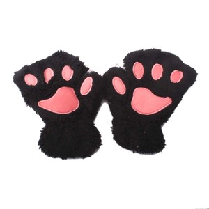 Baby Winter Thick Warm <strong>Gloves</strong> Outdoor Half Finger <strong>Gloves</strong> Cute Cartoon Cat <strong>Claw</strong> <strong>Gloves</strong> - Product Image 3