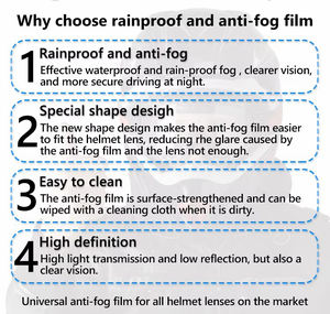 Haowang مصنع مخصص حار بيع ماء عدسة ملصق خوذة دراجة نارية عالمية قناع السلامة مكافحة المطر - Product Image 5