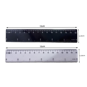 Règle droite minimaliste noire et blanche à double échelle de 15 cm, haute précision, marquages clairs, mesures métriques et impériales, pour l'école - Product Image 1