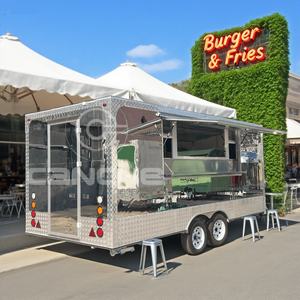 Cuisine mobile carrée 2025, remorque alimentaire, chariot à hamburgers, hot-dogs, café, kiosque, camion de restauration, concession avec deux essieux - Product Image 1