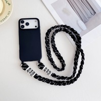 2025 étui de téléphone portable en silicone souple à bandoulière pour iPhone 17 Air Pro Max avec bandoulière