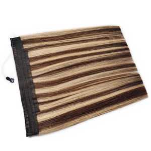 Extensiones de cabello ombre rubio tipo halo, cabello humano virgen, puntas gruesas, fáciles de usar, extensiones de cabello para toda la cabeza, para la belleza del cabello. - Product Image 6