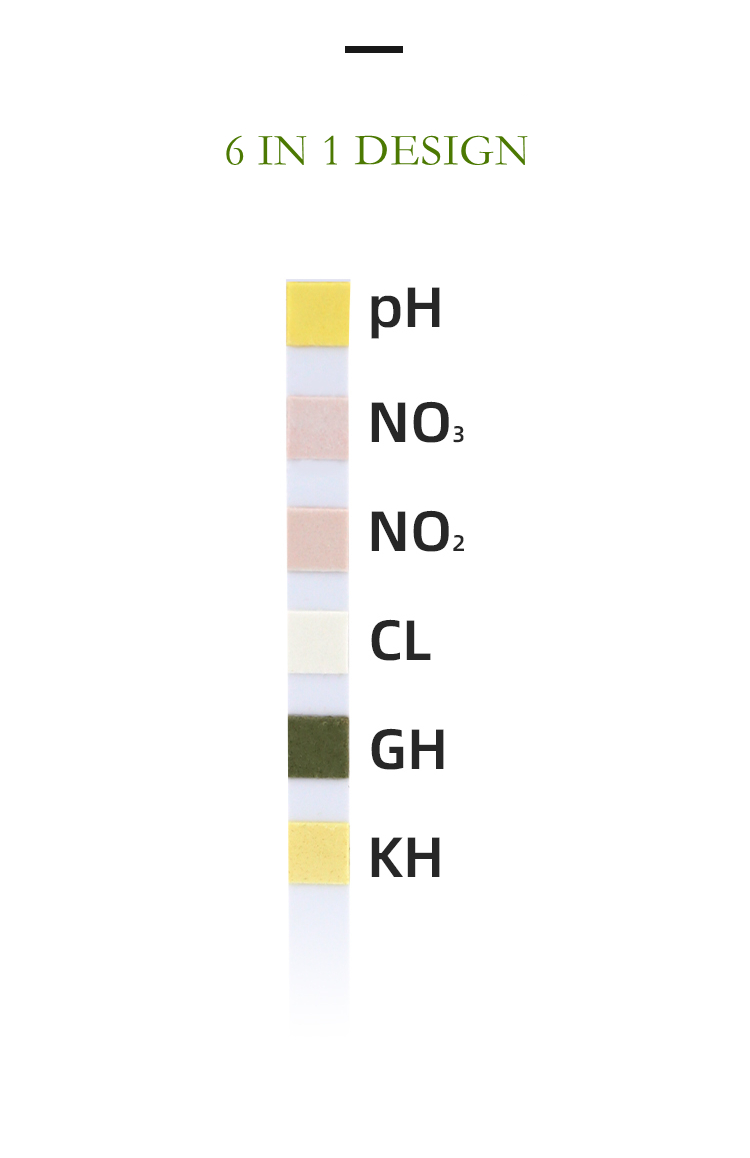 Aquapro 6 In 1 Aquarium Fish Tank Water Test Strips (ph,no2,no3,cl,gh