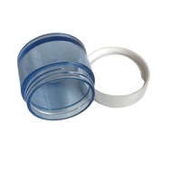 Pot en plastique PETG transparent bleu de 50 g avec couvercle à vis en aluminium, logo personnalisé, pot vide pour masque facial et crème pour les yeux
