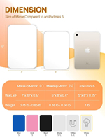 Miroir de table pliable portable CF avec logo personnalisé 8x5 pouces, pour le rasage, les voyages, avec support pliable et trou de suspension, en plastique, pour le maquillage