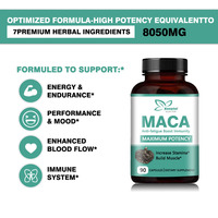 Capsules OEM de complément à base de plantes Maca avec extrait de ginseng Aide à construire la masse musculaire Améliorer le système immunitaire Capsules