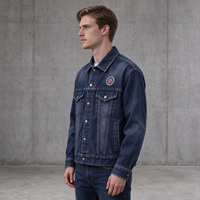 Veste en jean personnalisée avec motif roue, brodée, vintage, délavée, coupe oversize, style streetwear