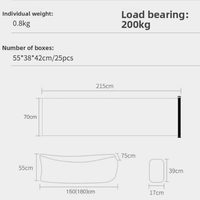Canapé gonflable rapide avec une capacité de 200 kg |   Polyester/Oxford imperméable et résistant à l'usure |   Canapé gonflable de camping portable avec sac de transport