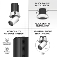 Nueva Lámpara LED Cilíndrica de Superficie IP44, Moderna, de Aluminio, para Iluminación Interior de Hoteles