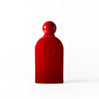 Bouteille de parfum de style velours haut de gamme bouteille de parfum en verre de velours vaporisateur Ultra-fin bouteille de parfum de 100ml couvercle sphérique rond
