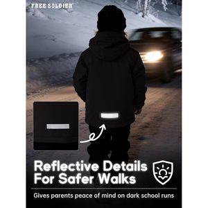 FOXA Kids <b>Waterproof</b> Ski <b>Jacket</b> Fleece Lined Warm <b>Winter</b> Coat With Detachable Hood Unisex Snow Wear - Product Image 6