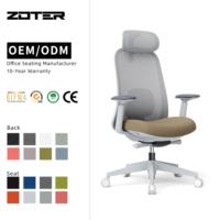 Chaise de bureau ergonomique en maille avec dossier double segmenté, chaise d'ordinateur pivotante à dossier haut améliorée avec support lombaire réglable