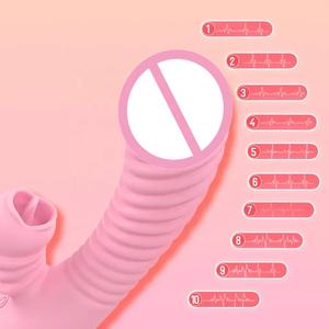Vibrateur puissant pour lapin, stimulateur du point <span class=keywords><strong>G</strong></span>, clitoris, langue léchant, gode vibrant, masseur vaginal, jouet sexuel pour femmes - Product Image 2