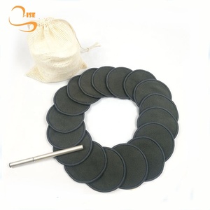 8cm les meilleures lingettes démaquillantes en bambou réutilisables de marque privée, tampon nettoyant en <span class=keywords><strong>coton</strong></span> - Product Image 1