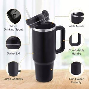 H2.0 40oz Modern Stainless Steel Insulated Mug Flowstate Vintage Twist Cap Coffee Tea <b>Smoothies</b> Customizable Colors Logos 6-12hr - Product Image 2