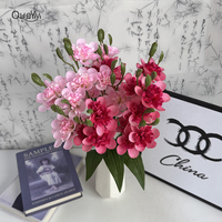 Fleur artificielle de haute qualité à 5 branches, motif flocon de neige parfumé, pour la décoration intérieure, vente en gros personnalisée en usine