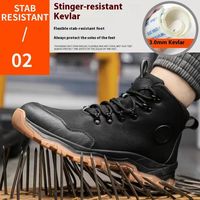 Sepatu Keselamatan Kerja Standar EU dengan Pelindung Baja, Sol Karet Dua Warna, untuk Konstruksi, Pabrik, Gudang, dan Pekerjaan Industri
