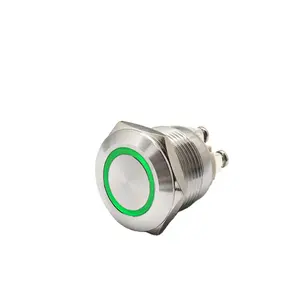 FILN Interruptor De Botão Da Porta Da Garagem 19MM LED Clássico durável normalmente fechado botão Interruptor de Botão Cabeça Chata Parafuso Pés