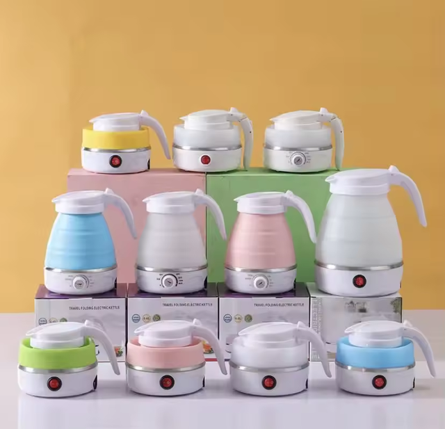 High Quality 600ML Travel Outdoor Folding Food Grade Silicone Electric Kettles Foldable Portable Kettle for Boiling Water