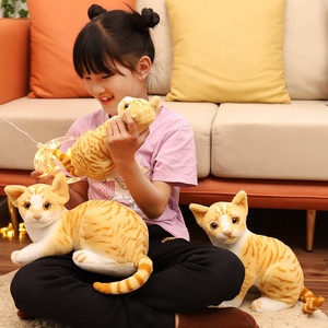 Simulation chat gris et chat orange jouets en peluche poupées d'animaux réalistes Kawaii jouets pour animaux de compagnie décor à la maison cadeau d'<span class=keywords><strong>anniversaire</strong></span> pour bébé enfants - Product Image 5