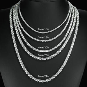 Collar de Tenis de Moissanita con Corte Brillante de Lujo Personalizado, Certificado por IGI, Plata de Ley 925, 2mm-6mm, Color DEF, Cadena VVS para Mujer - Product Image 1