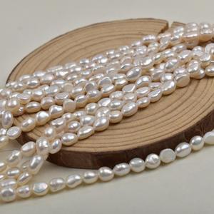 Perlas Sueltas de Agua Dulce Naturales de Forma Barroca de 6 mm del Lago Zhuji Shanxia, Producto Semiterminado - Product Image 1