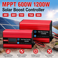 Contrôleur de charge solaire MPPT 600W 1200W à haute efficacité, chargeur élévateur 48V/60V/72V pour batteries de VE, VR et systèmes hors réseau