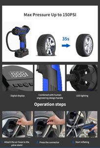 Mini compresor de neumáticos portátil eléctrico Digital de alta presión, bomba de aire multifunción para neumáticos de coche - Product Image 4