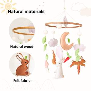 Decorazione per Cameretta a Tema Coniglietto, Mobile in Feltro per Culla, <span class=keywords><strong>Accessori</strong></span> per Neonati, Giocattolo Soffice a Forma di Pecora - Product Image 3