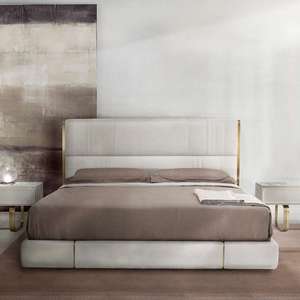 <span class=keywords><strong>Lit</strong></span> double de chambre principale grand <span class=keywords><strong>écran</strong></span> <span class=keywords><strong>avec</strong></span> armoire intégrée, tête de <span class=keywords><strong>lit</strong></span> rembourrée, <span class=keywords><strong>lit</strong></span> de mariage en cuir haut de gamme pour villa - Product Image 2