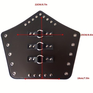 Cinturón decorativo para mujer Versátil <span class=keywords><strong>Palacio</strong></span> Retro Cintura Negro brillante Cinturón ancho Punk PU Cuero Cintura y conjunto <span class=keywords><strong>de</strong></span> protector <span class=keywords><strong>de</strong></span> brazo - Product Image 3