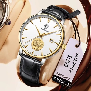 Montre mécanique pour homme POEDAGAR 151, tourbillon, cuir, étanche, calendrier, mode business, marque haut de gamme, montres de luxe pour homme - Product Image 2