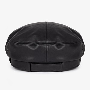 Wholesale Custom Logo Heat-Transfer Printed Flat Embroidered PU Faux Leather Adjustable Unisex Four Seasons <b>Beret</b> Hat Luxury - Product Image 4
