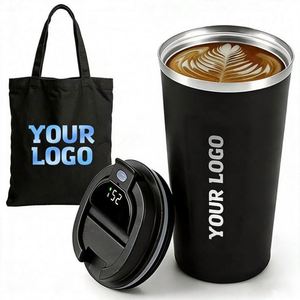 Tasse intelligente en métal avec affichage LED de température, en acier inoxydable, portable, avec logo, pour cadeau promotionnel d'entreprise, vente en gros - Product Image 1