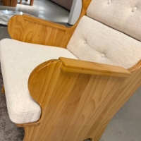 Fauteuil inclinable de salon individuel moderne et confortable de style luxe léger français avec structure en bois massif