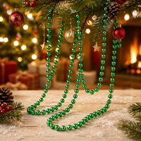 Guirlande de perles artificielles de 15 m (48 pieds) de 8 mm, moderne, ignifuge, écologique, faite à la main, pour mariage et Noël
