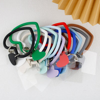 Tali Ponsel Silikon Universal Bentuk Hati, Lanyard Ponsel, Tali Pergelangan Tangan Ponsel dengan Gantungan Kunci untuk Casing Ponsel