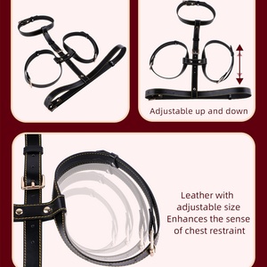 ชุดบรา BDSM แบบปรับได้ QK-Y8128 สำหรับผู้หญิง พร้อมปลอกคอหนังสำหรับคู่รัก เพิ่มความสนุกในการเล่นแบบคู่รัก  พร้อมที่ปิดหน้าอกแบบโปร่ง - Product Image 5