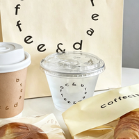 Gobelets jetables personnalisés avec logo, 4/6/8 oz, pour boissons froides, smoothies, thé au lait, bubble tea, avec couvercles, gobelets en plastique transparent pour café