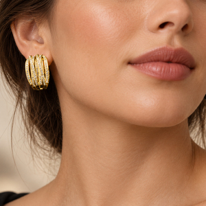Orecchini a Cerchio Geometrici a Strati Incrociati per Donne, Design Multistrato per Uso Quotidiano, Accessori per Orecchie - Product Image 2